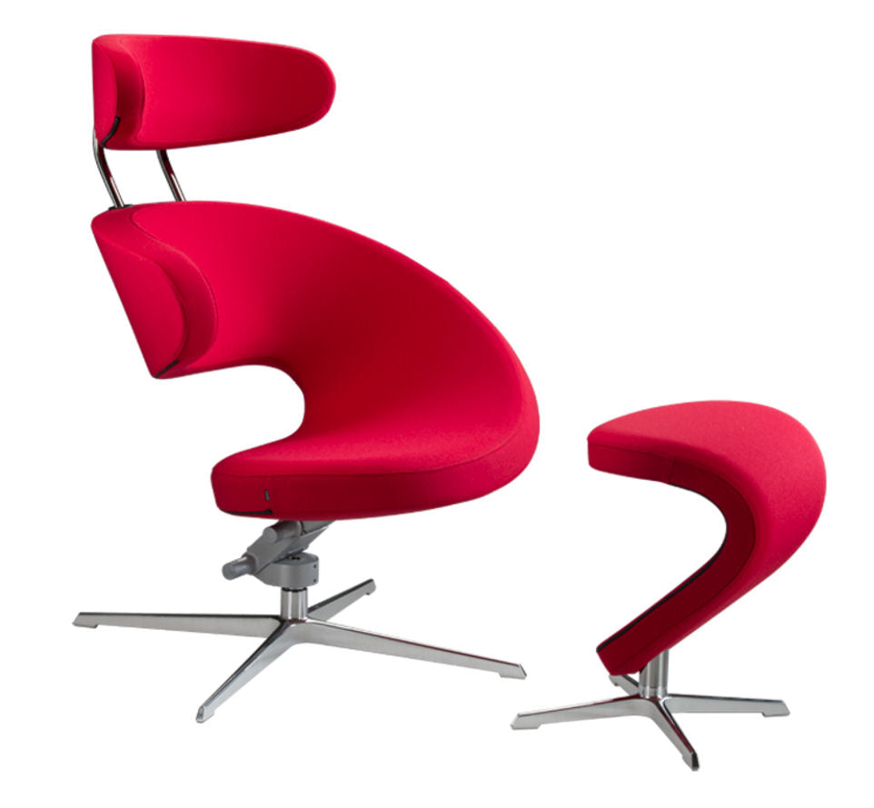 Varier Peel Metal Red + with steel base footrest