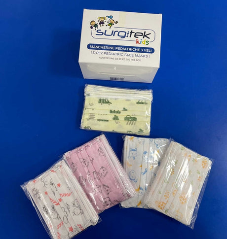 Surgitek Kids Pediatric Surgical Masks - box 50 pieces (€0.26 each)
