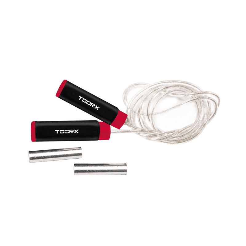 TOORX Corda da salto veloce professionale in acciaio con pesi (2x250gr.) - AHF-058