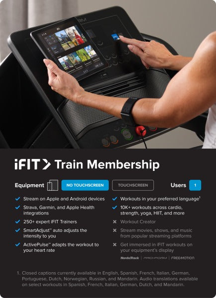 Nordictrack Abbonamento IFIT ONE YEAR TRAIN COD.IFIT1YTRAIN per dispositivi senza touchscreen